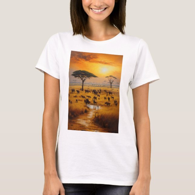 Camiseta Crear una imagen de un elefante majestuoso caminan (Anverso)
