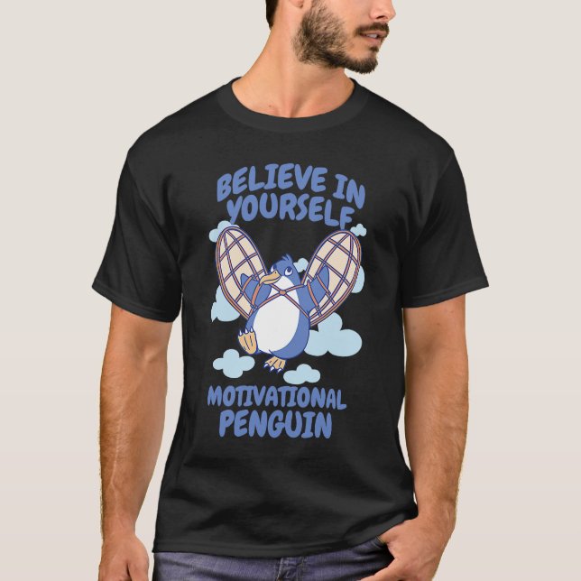 Camiseta Créate a ti mismo pingüino motivacional Pol (Anverso)