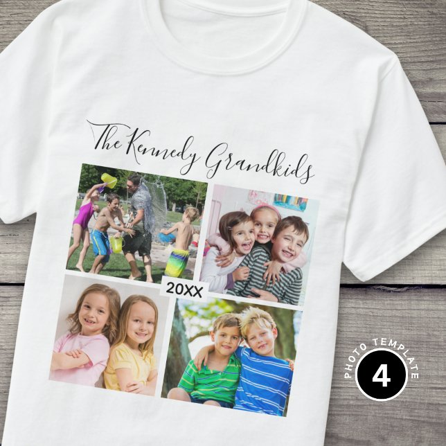 Camiseta Create Your Own 4 Grandkids Photo Grandpararents (Subido por el creador)