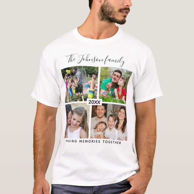 Camiseta Create Your Own 4 Photo Family Vacation Memories (Anverso)