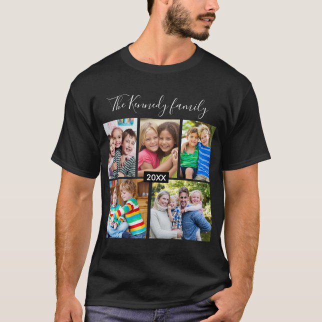 Camiseta Create Your Own 5 Photo Collage Family Vacation  (Anverso)
