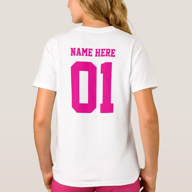 Camiseta CREATE-YOUR-OWN Custom design Girls Team Number (Reverso)