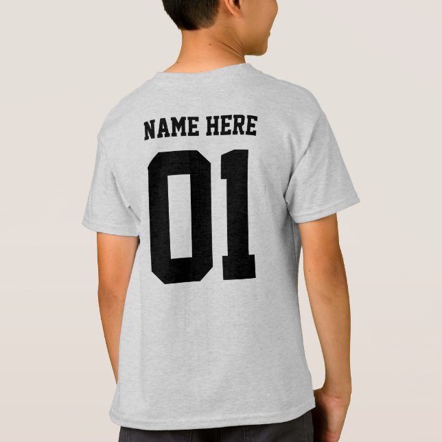 Camiseta CREATE-YOUR-OWN DIY Custom design Boys Team Number (Reverso)