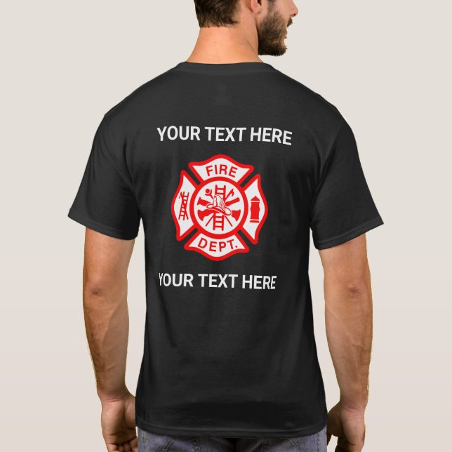 Camiseta Create Your Own Fire Department Logo  (Reverso)