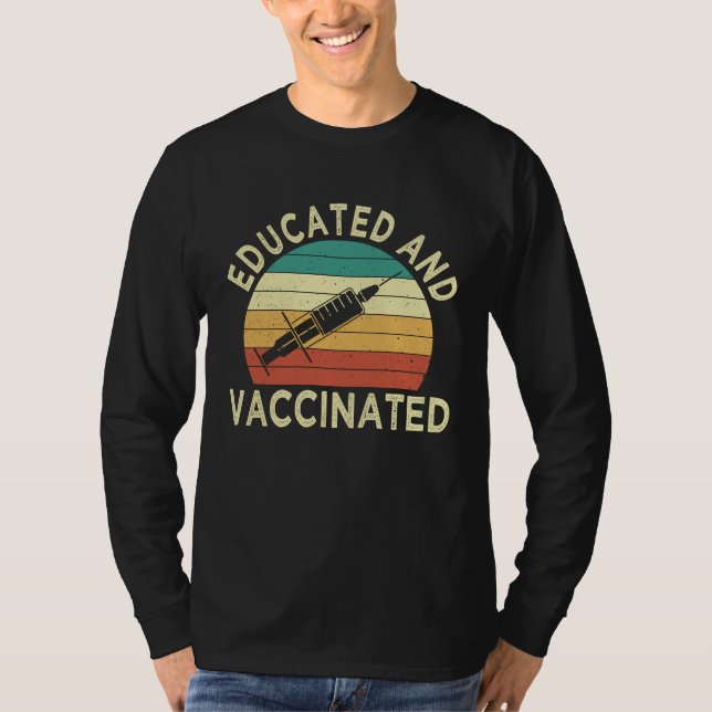 Camiseta Created and vaccinated fun pro vaccination (Anverso)