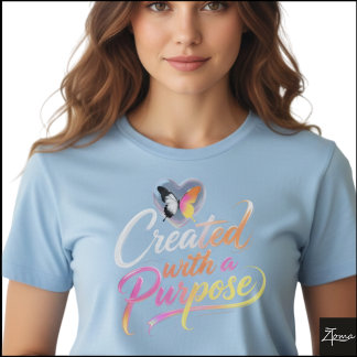 Camiseta Created Purpose Neon Glossy Script Graphic