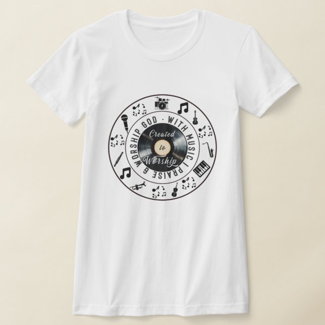Camiseta Created to Worship Record Player (Distribución)