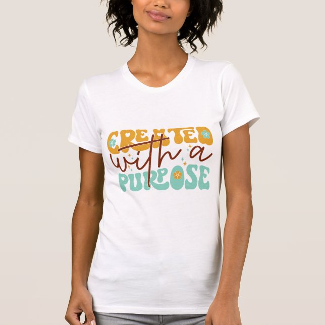 Camiseta Created With a Purpose Inspirational Mental Health (Anverso)