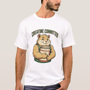Camiseta Creatina Comprometida Humorístico Hamster Fitness 
