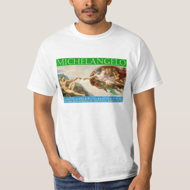 Camiseta Creation of Adam - Michelangelo, Sistine Chapel (Anverso)