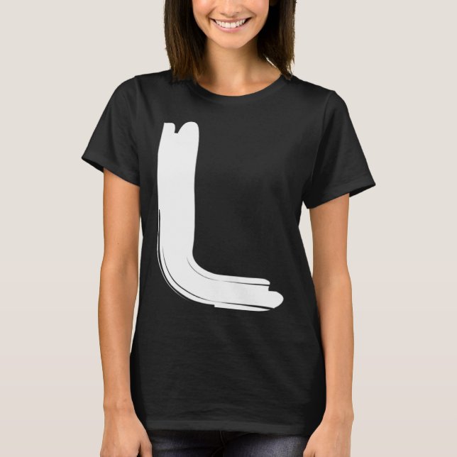 Camiseta Creative Bold White Letter L  Alphabet Marker (Anverso)