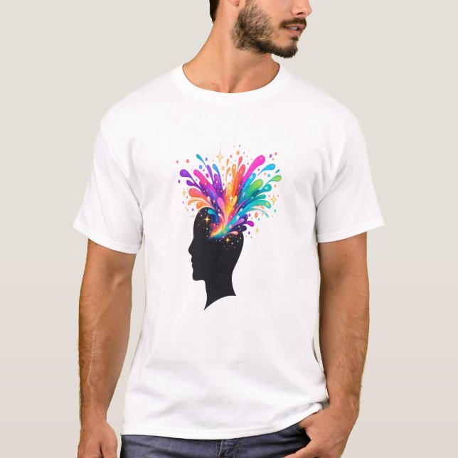 Camiseta Creative Mind Color Splash Silhouette Artistic (Anverso)
