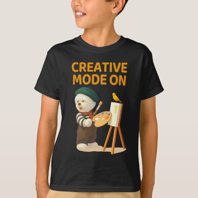 Camiseta Creative Mode On: Painter Bichon Dog Artist Art (Anverso)