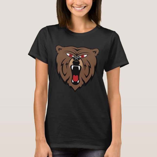 Camiseta Creative Oversized Bear Head Face Print  Bold Griz (Anverso)