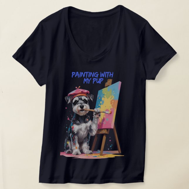 Camiseta Creative Pup – The Artistic Miniature Schnauzer (Distribución )