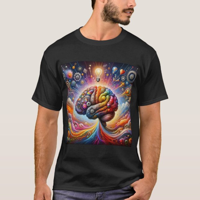 Camiseta Creatividad cósmica desatada: Potencias cerebrales (Anverso)