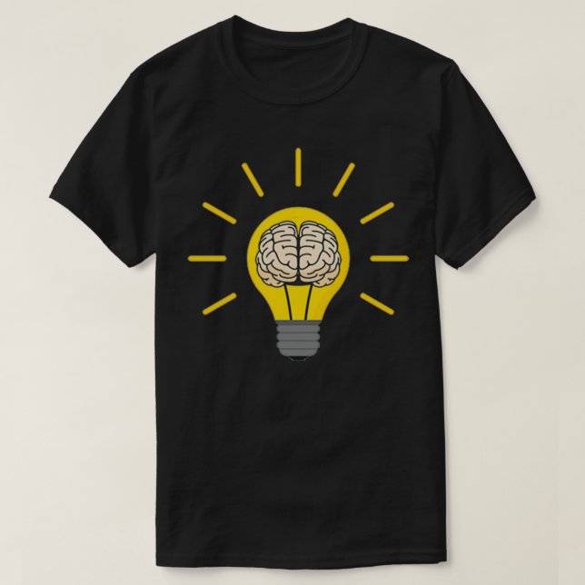 Camiseta Creatividad del conocimiento Cerebro en una bombil (Diseño del anverso)
