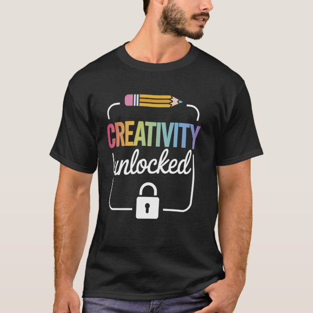 Camiseta Creatividad Desbloqueada con Arte de Lápiz (Anverso)