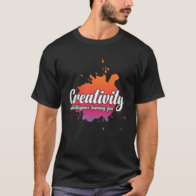 Camiseta Creativity Is Intelligence Having Fun  Colorful (Anverso)
