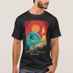 Camiseta Creativo Sunset Beach Travel Surf Palm Tree Oa