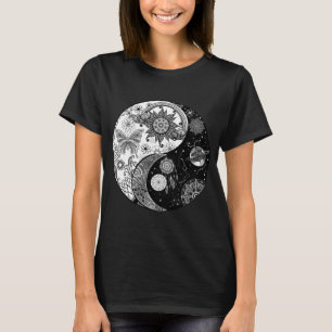 Camiseta Creativo Yin Yang Night Day Mandala