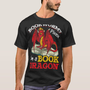 Camiseta Creatura de fantasía leyendo libombriz libro dragó