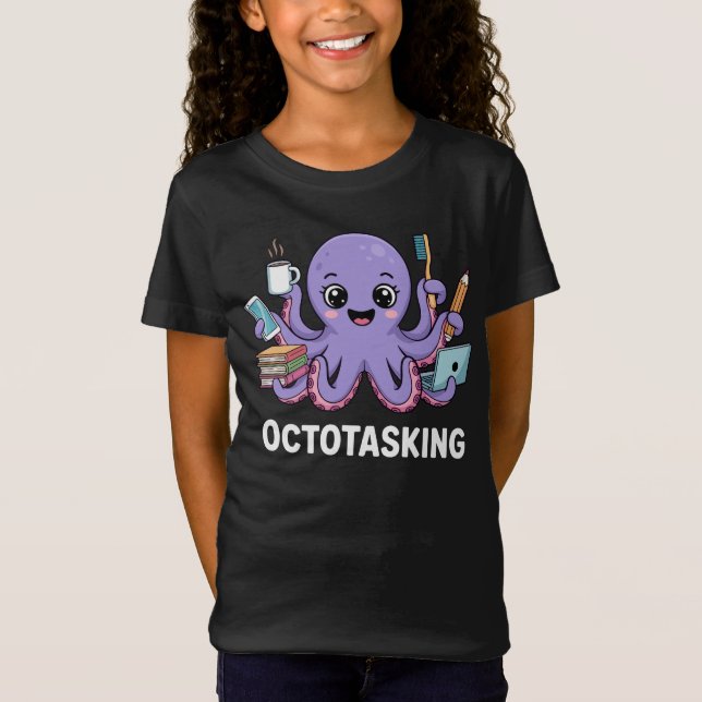 Camiseta Creatura de Octotasking en modo multitarea (Anverso)