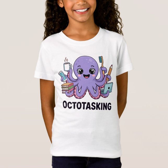 Camiseta Creatura de Octotasking en modo multitarea (Anverso)