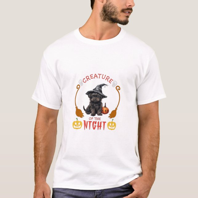 Camiseta Creatura Del Terrier De Airedale De La Noche (Anverso)