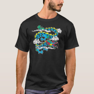 Camiseta Creatura mística Fantasía Dragón Volador Asiático 