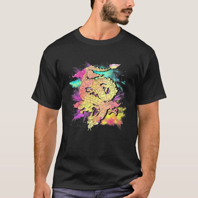 Camiseta Creatura mítica colorida Fantasía Cultura asiática (Anverso)