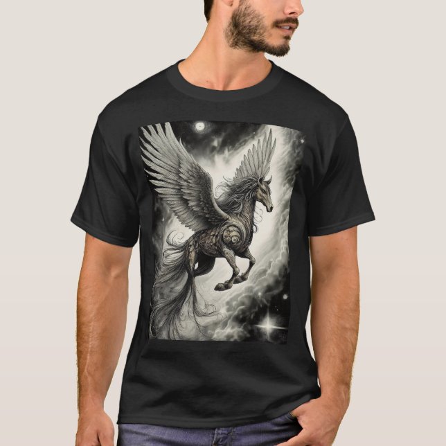 Camiseta Creatura mítica de caballo volador (Anverso)