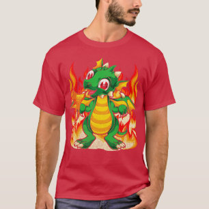 Camiseta Creatura mítica Dragón de Fuego Fantasía animal