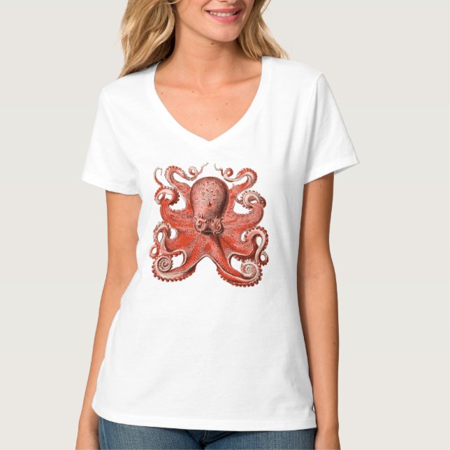 Camiseta Creatura rosa de pulpo vintage (Anverso)