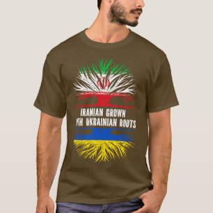 Camiseta Crece iraní con bandera de raíces ucranianas