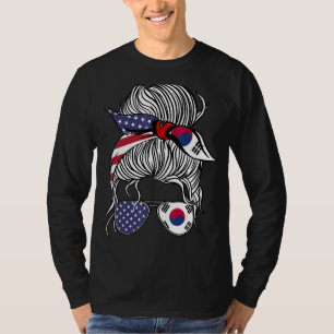 Camiseta Crece la bandera estadounidense coreana con bander