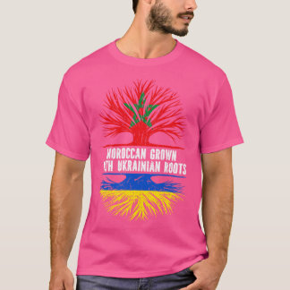 Camiseta Crece marroquí con bandera de raíces ucranianas