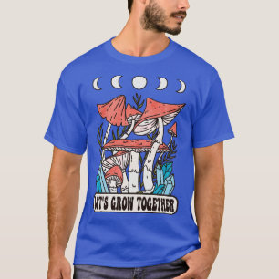 Camiseta Crecemos juntos hongos cristales en fase lunar