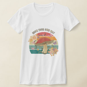 Camiseta Crecer a tu propia manera retro hongo
