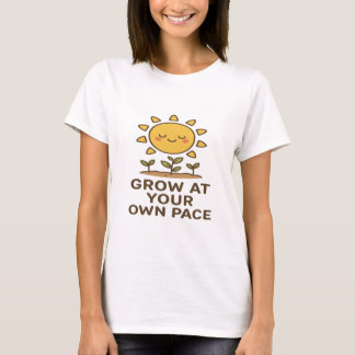 Camiseta Crecer a tu propio ritmo - Diseño de girasol lindo