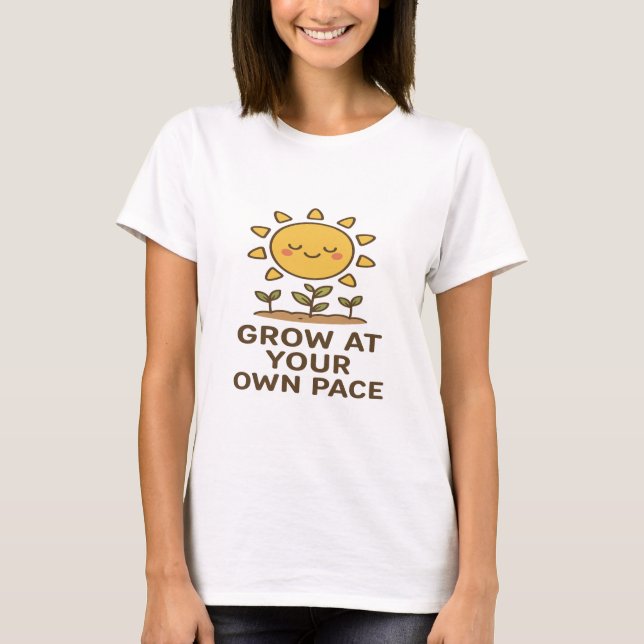 Camiseta Crecer a tu propio ritmo - Diseño de girasol lindo (Anverso)