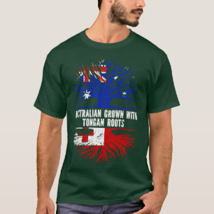 Camiseta Crecer australiano con raíces de tonga bandera de 