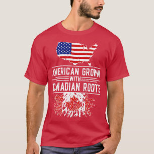 Camiseta Crecer canadiense americano raíz orgullo de Canadá