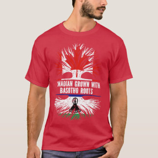 Camiseta Crecer canadiense con raíces basotho bandera de Ca