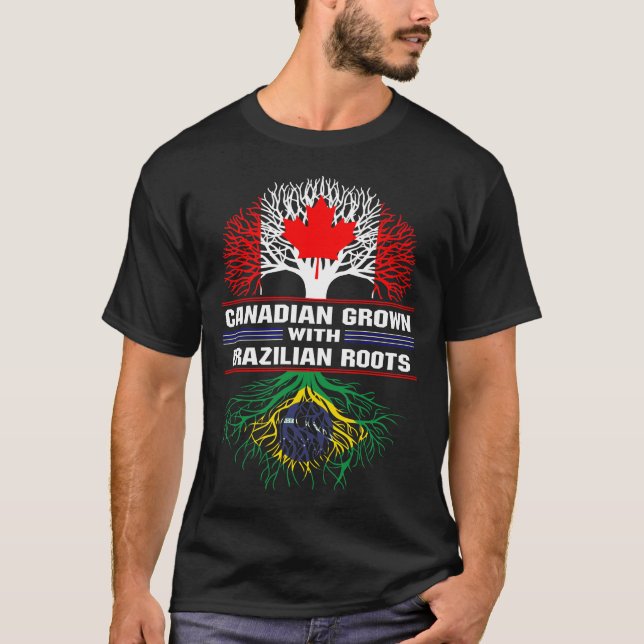 Camiseta Crecer canadiense con raíces brasileñas (Anverso)