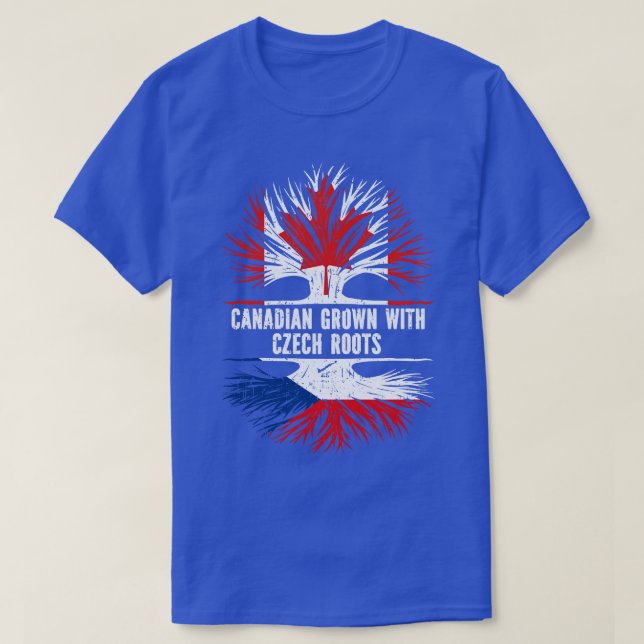 Camiseta Crecer canadiense con raíces checas bandera de Can (Diseño del anverso)