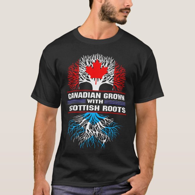 Camiseta Crecer canadiense con raíces escocesas (Anverso)