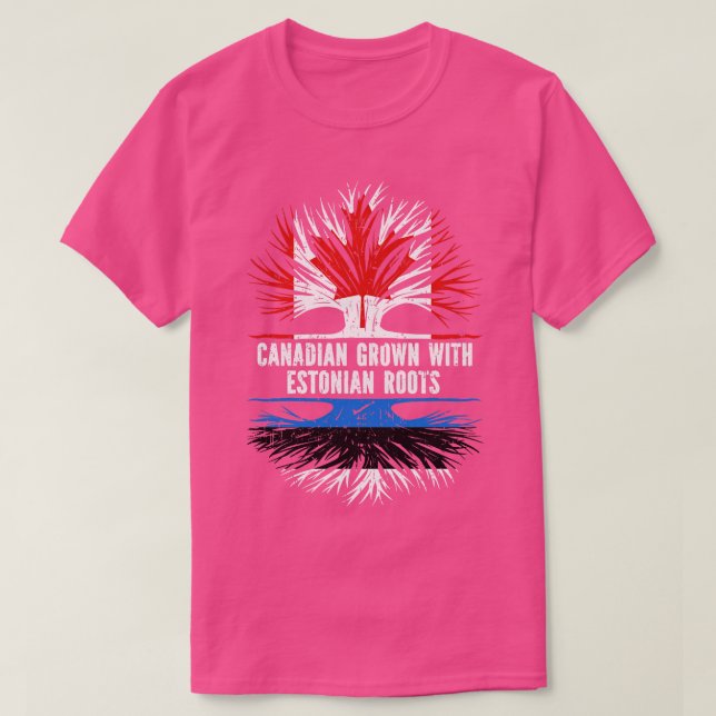 Camiseta Crecer canadiense con raíces estonias bandera de C (Diseño del anverso)