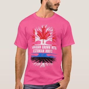 Camiseta Crecer canadiense con raíces estonias bandera de C