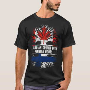 Camiseta Crecer canadiense con raíces finlandesas bandera d